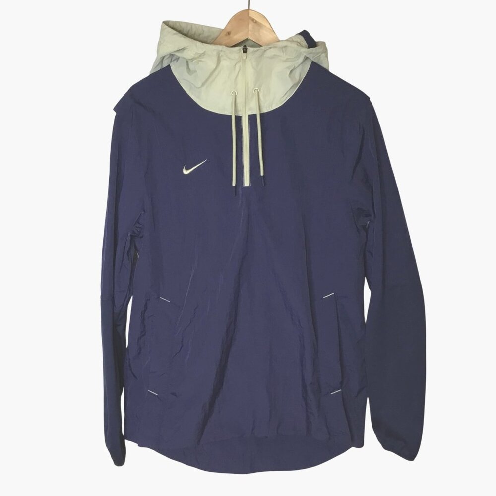NIKE Lightweight Player Jacket College Navy Team Gold Hooded Mens M
